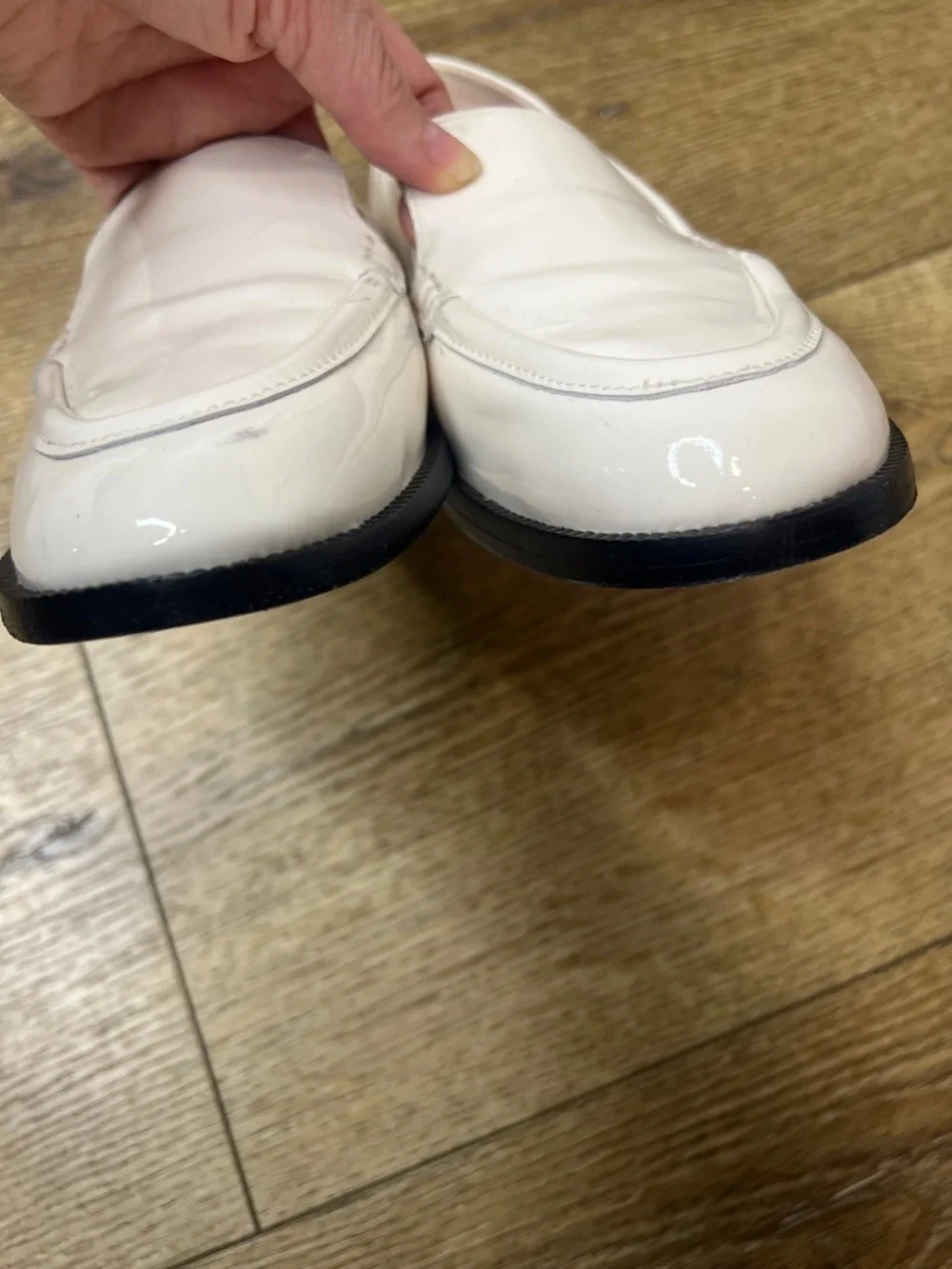 Kate Spade Lori White Patent Leather Loafers size 8B